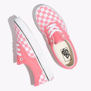 Vans Bayan Spor Ayakkabı Checkerboard Era Pembe/Beyaz | 77105-936